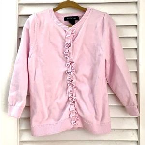 EUC Lands End Toddler Girls Pink Cardigan size 4